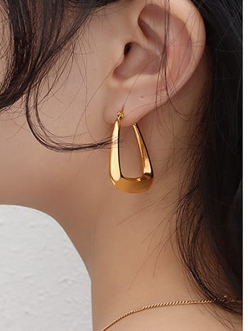 18k gold filled hip hop earrings