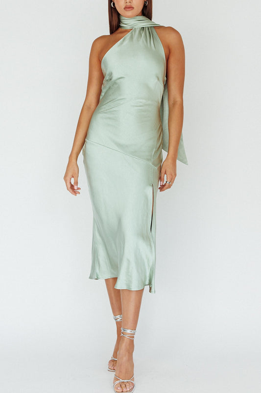 Alisson Cowl Back Neck tie midi