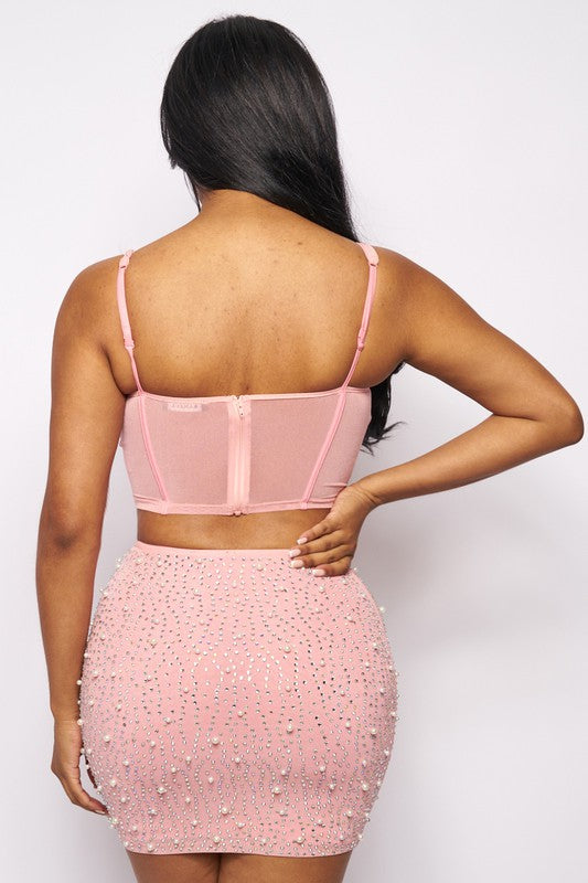 Marcella Pearl top and skirt set