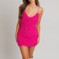 Layla Pink fur Mini dress