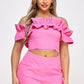 Cata Ruffle crop top with Short set
