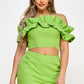 Cata Ruffle crop top with Short set