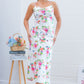 Butterfly Print Satin Maxi dress