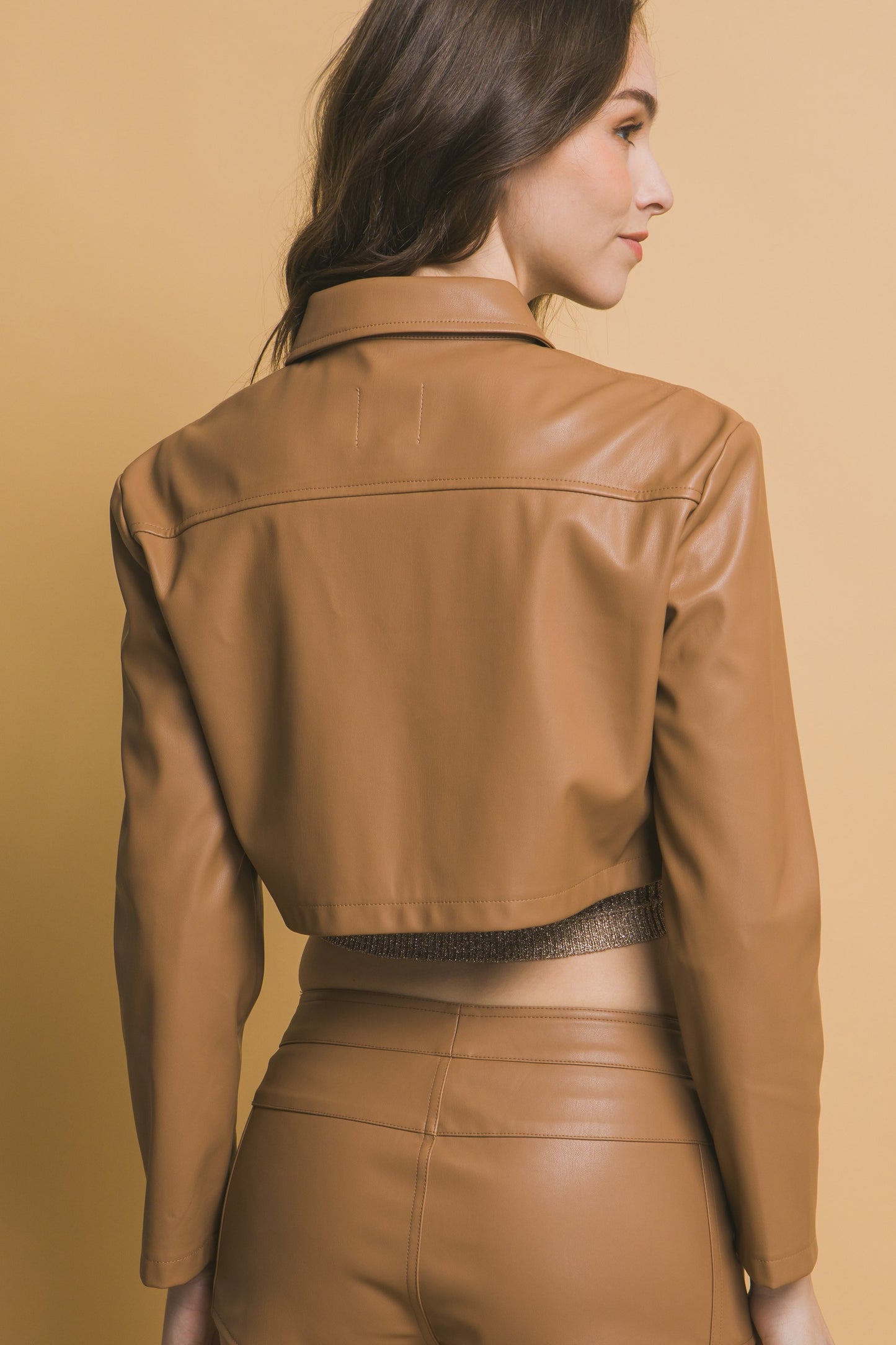 Valeria Leather Crop top Jacket