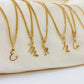 Gold Cursive Initial Necklace