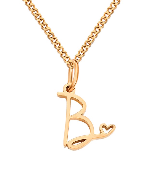 Gold Cursive Initial Necklace