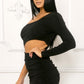 Sonia Black cut out waist Mini Dress