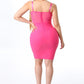 Curvy Delia Fuchsia Midi Dress