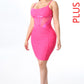 Curvy Delia Fuchsia Midi Dress