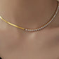 18k gold filled snake/rhinestone necklace