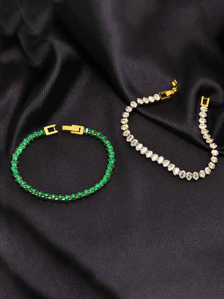 18k gold Oval Tennis Bracelet