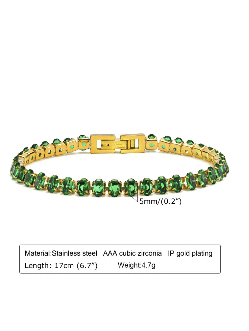 18k gold Oval Tennis Bracelet