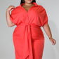 Curvy Coral Glamorous Babe Dress