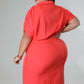 Curvy Coral Glamorous Babe Dress