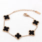 14k Gold plated leaves clover bracelet