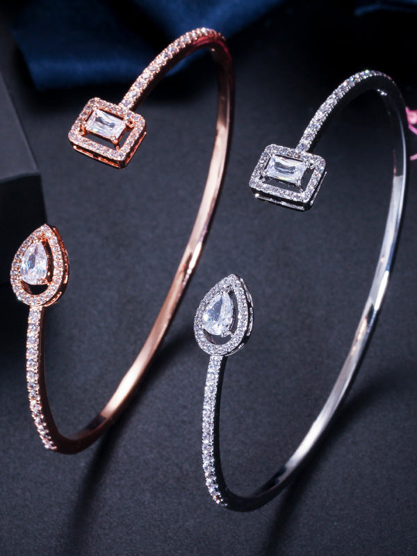 Rhianna Emerald cut cuff bracelet bangle