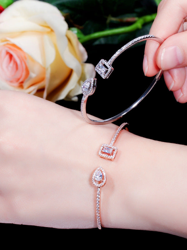 Rhianna Emerald cut cuff bracelet bangle