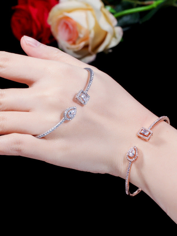 Rhianna Emerald cut cuff bracelet bangle