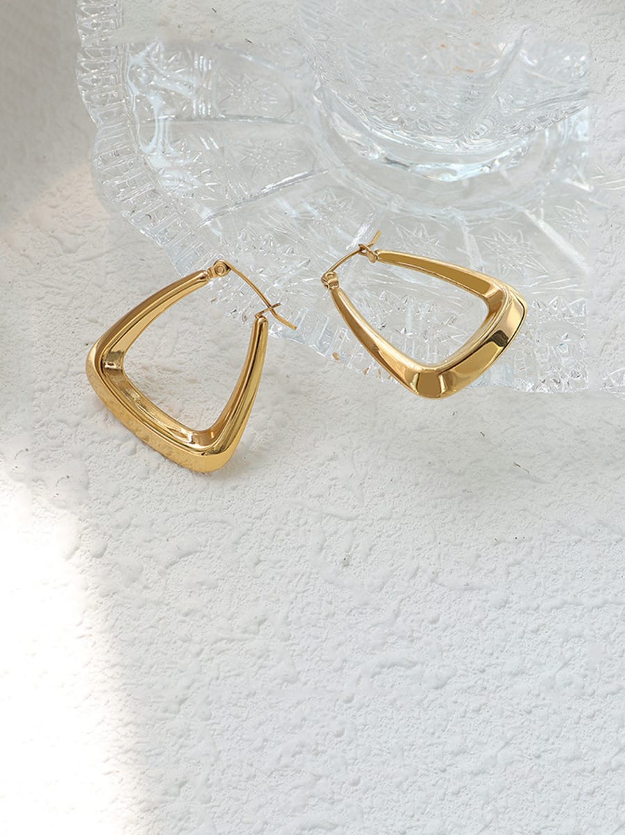 18k gold filled hip hop earrings