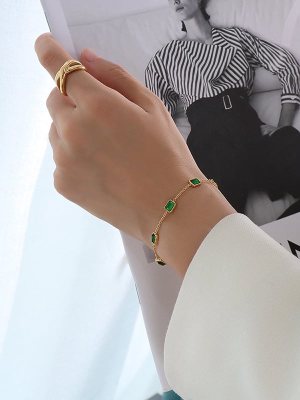 14k Gold Emerald Bracelet