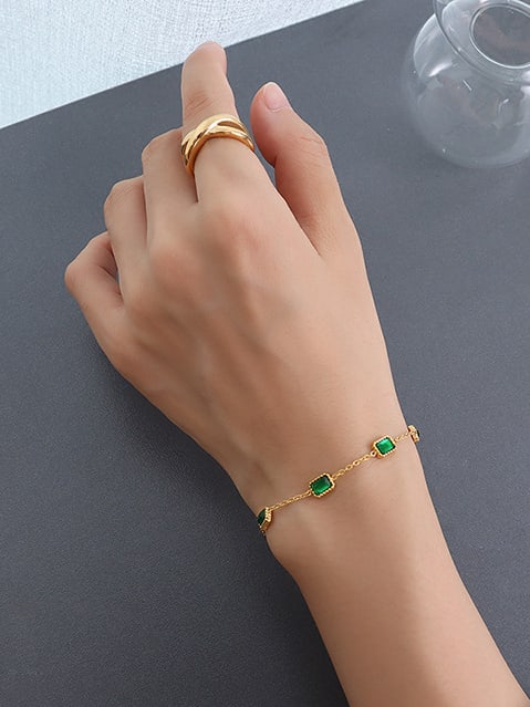14k Gold Emerald Bracelet