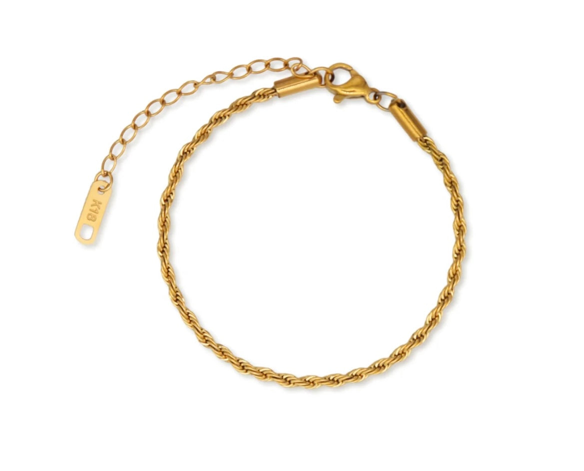 18K Gold Rope Bracelet