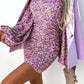 Lilac Floral Ruched Bardot Puff Sleeve Mini Dress