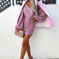 Lilac Floral Ruched Bardot Puff Sleeve Mini Dress